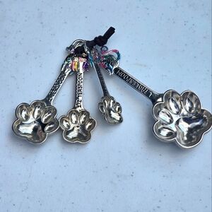 Silver Paw Print 4PCs Measuring Spoons